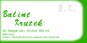 balint krutek business card