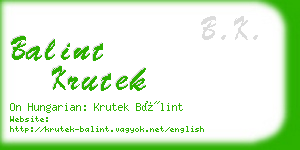 balint krutek business card